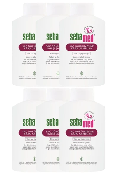 SEBAMED 6 Paket Anti Hairloss Saç Dökülmesine Karşı Şampuan 400ml - 1