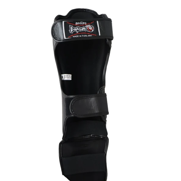 DragonDo DRGN-T51 Hakiki Deri Kaval Koruyucu Siyah Profesyonel Kick Boks Kaval Koruyucu - 5