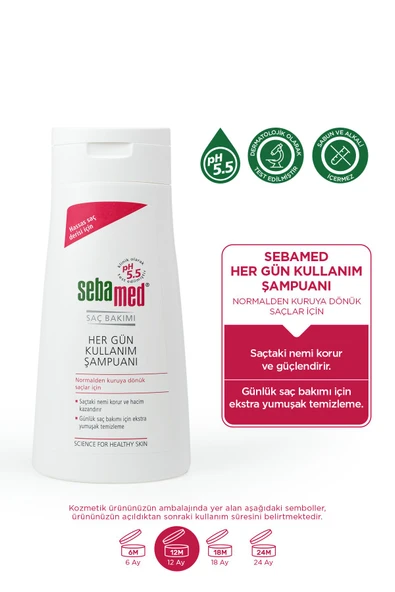 SEBAMED Besleyici Onarıcı Kuru ve Hassas Saçlar Her Gün Kullanım Günlük Saç Bakım Şampuanı 400ml - 2 li Set - Resim 2