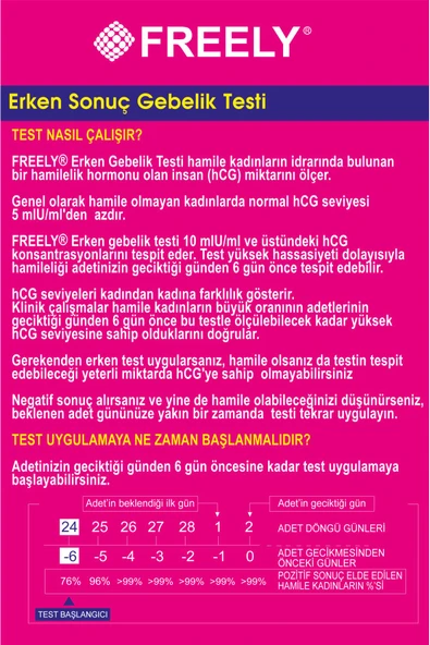 FREELY Erken Gebelik Testi 5 Adet - Resim 2