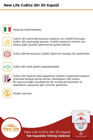 NEW LİFE CoEnz QH Ubikinol 30 Kapsül - 3