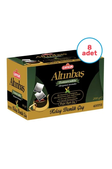 ÇAYKUR 8 Adet Altınbaş Demlik Poşet Çay (bergamotlu)