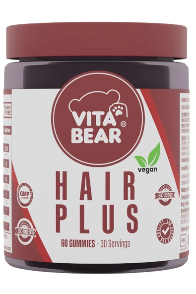 VİTA BEAR Hair Plus Vegan 60 Gummies ürün görseli 1