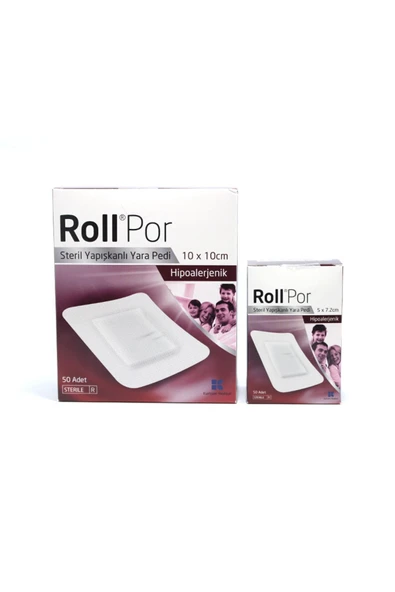 ROLL Por 10x10 Cm 50li Steril Yapışkanlı Yara Pedi-por 5x7.2 Cm 50li Steril Yapıkanlı Yara Pedi