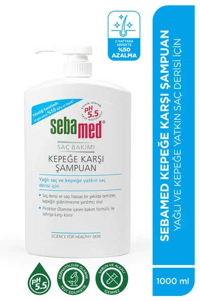 SEBAMED Kepek Karşıtı Pirokton Olamin İçerikli Yağlanma Önleyici Etkili Şampuan 1000 ml