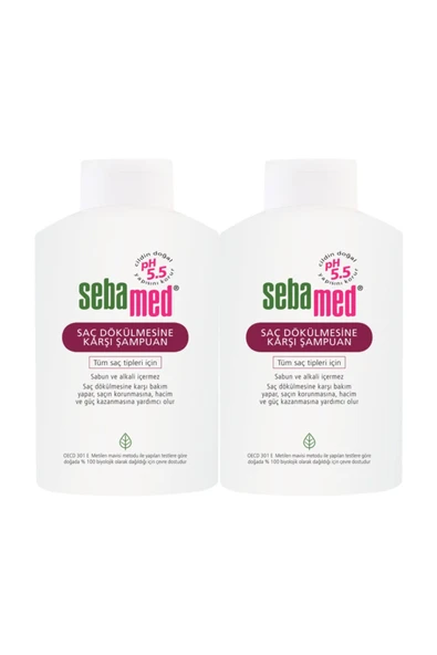 SEBAMED Saç Dökülmesine Karşı Etkili Şampuan 400 ml X 2