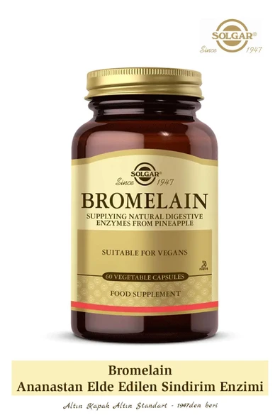 SOLGAR Bromelain 150 Mg 60 Kapsül - Skt: 02/2027