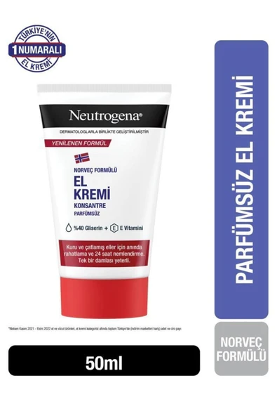 NEUTROGENA Norveç Formülü El Kremi Parfümsüz 50 ml ürün görseli 1