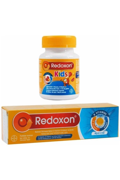 REDOXON Üçlü Etki Efervesan 15 Tablet + Kids 60 Çiğnenebilir Tablet ürün görseli 1