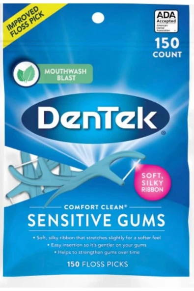 DENTEK Sensitive Clean Florürlü Hassas Diş İpi 150'li
