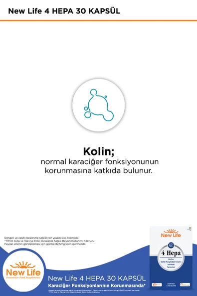 NEW LİFE 4 Hepa 30 Yumuşak Kapsül - Silibin Fosfolipid - Kolin - Enginar Yaprağı ve Karahindiba Kök Ekstresi - Resim 4