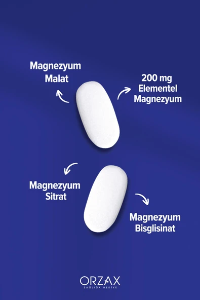OCEAN ExtraMag Üçlü Kombinasyon Magnezyum 200 mg Takviye Edici Gıda 30 Tablet - Resim 3