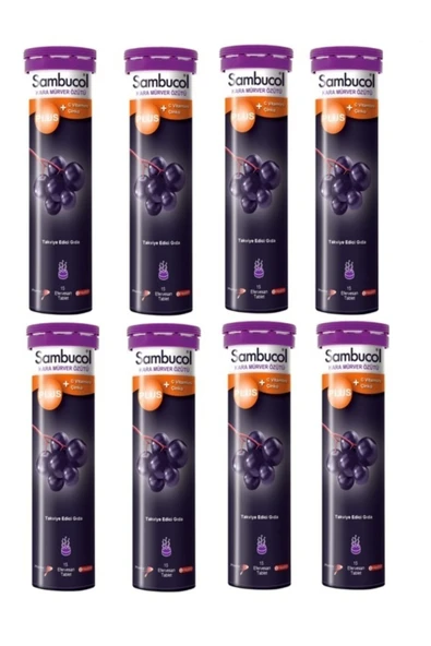 SAMBUCUS Sambucol Plus Kara Mürver + C Vitamini Çinko 15 Tablet X8 Adet ürün görseli 1