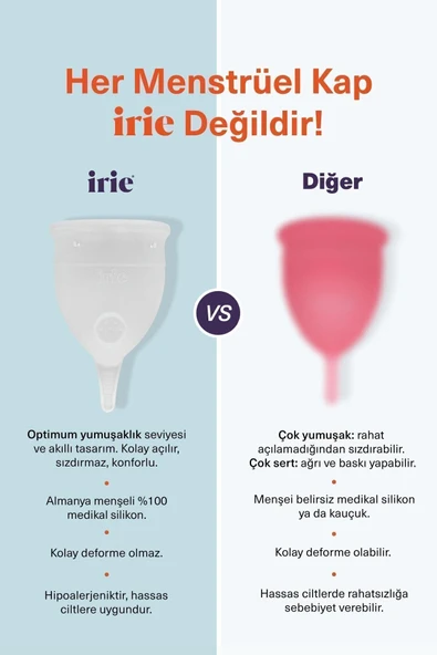İRİE Adet Kabı [[small Transparan]] Kullanımı Kolay - Sızdırmaz - Konforlu - Can Yakmaz Acıtmaz - 3