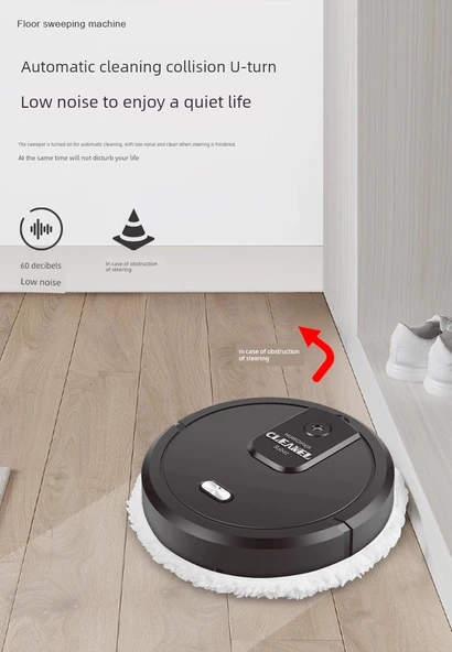 Islak ve Kuru Mop Robotu - Beyaz - UV Işığı ile - 10