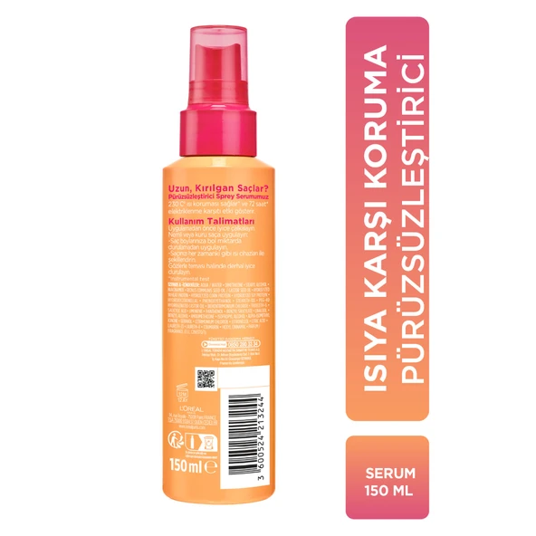 L'Oréal Paris Elseve Dream Long Isıya Karşı Koruyucu & Pürüzsüzleştirici Sprey Serum 150ml - 8