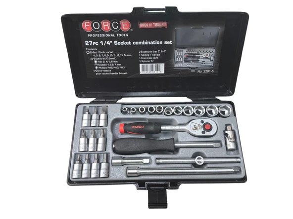 Force 27 Parça 1/4" Lokma Takımı Profesyoneller İçin
