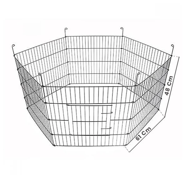 Küçük Irk Köpek ve Tavşanlar İçin Panel Çit 61x48Cm 6 Parça - 2