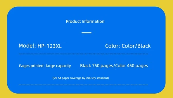 HP 123 Renkli Mürekkep Kartuşu - Yüksek Kapasite - 450 Sayfa - Resim 5