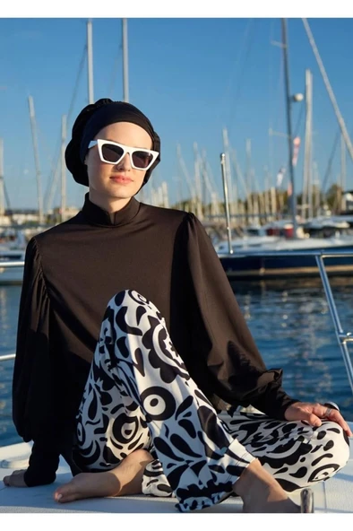 Mayovera Asil Desenli Mayo  Beyaz Pantolon ürün görseli