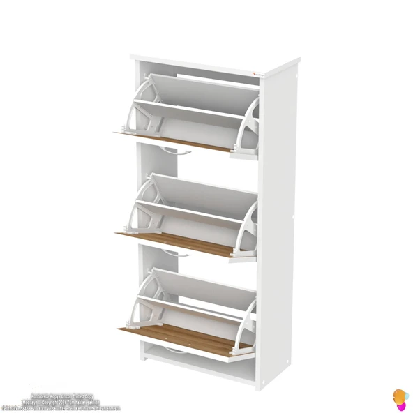 Modilayn WEST Asma Kapı Önü 52x 116 x26 cm’lik 3 Düşer Kapak 6 Göz Bölmeli Ayakkabılık - Resim 6