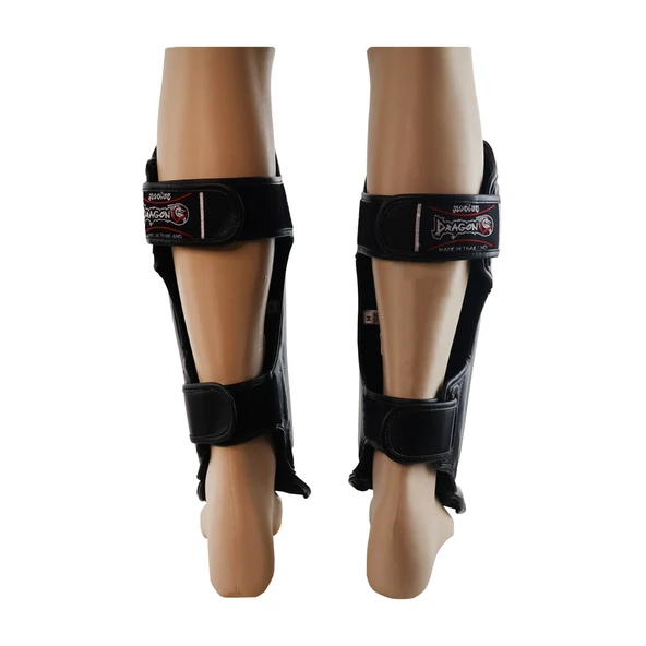 DragonDo DRGN-T52 Hakiki Deri Kaval Koruyucu Siyah Muay Thai Kaval Koruyucu - 4