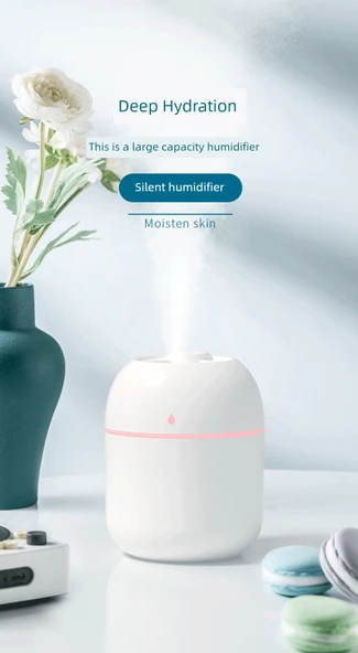 USB Taşınabilir Nemlendirici - Beyaz - 220ml - 6