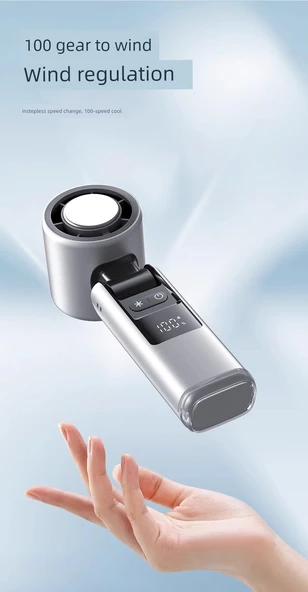 Taşınabilir El Fanı - Hava Soğutma - Kayısı Beyazı - 4000mAh - 8