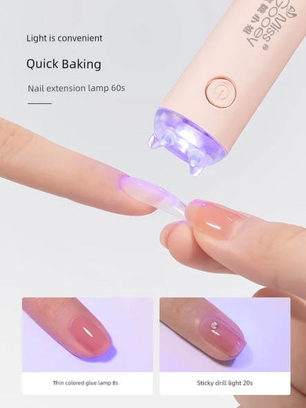 Taşınabilir Manikür UV LED Tırnak Lambası - Sevimli Tavşan Beyaz (Kulaklar Kendiniz Takılacak) - 4