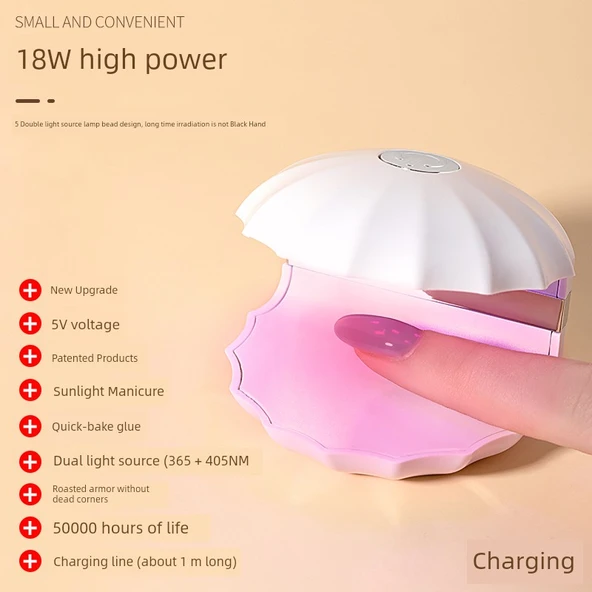 Taşınabilir Manikür UV LED Tırnak Lambası - Kabuğu Takılabilir Kırmızı Işık