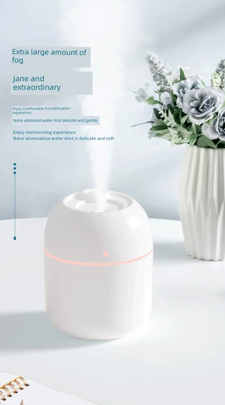 USB Taşınabilir Nemlendirici - Beyaz - 220ml - 8