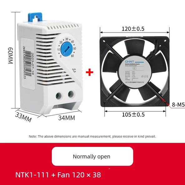 Termal Anahtar Isıtıcı Fan Termostatı - NTK1-111 +120*120*38 Fan (220V)