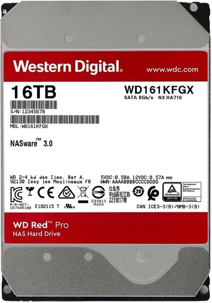 Western Digital Red Pro WD161KFGX SATA 3.0 7200 RPM 3.5" 16 TB Harddisk Teşhir - 3