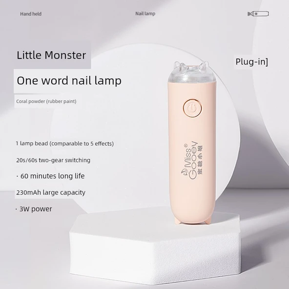 Taşınabilir Manikür UV LED Tırnak Lambası - Mercan Pembe Takılabilir