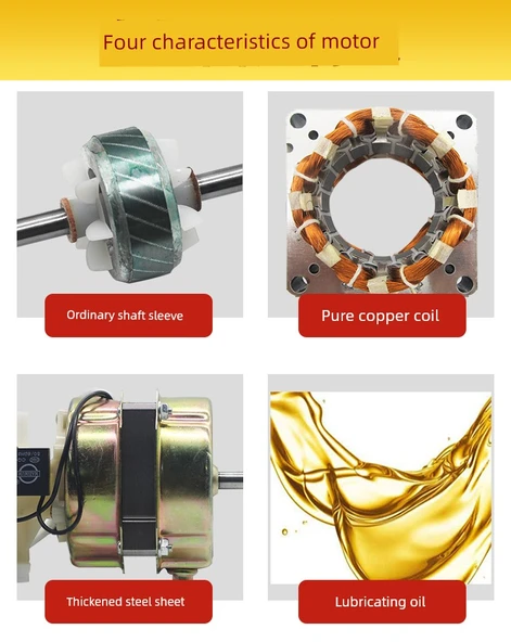 14 İnç Elektrikli Fan Motoru - 16 Kalın Uzaktan Kumandalı Fan/Duvar Fanı Motoru - Saf Bakır - 9