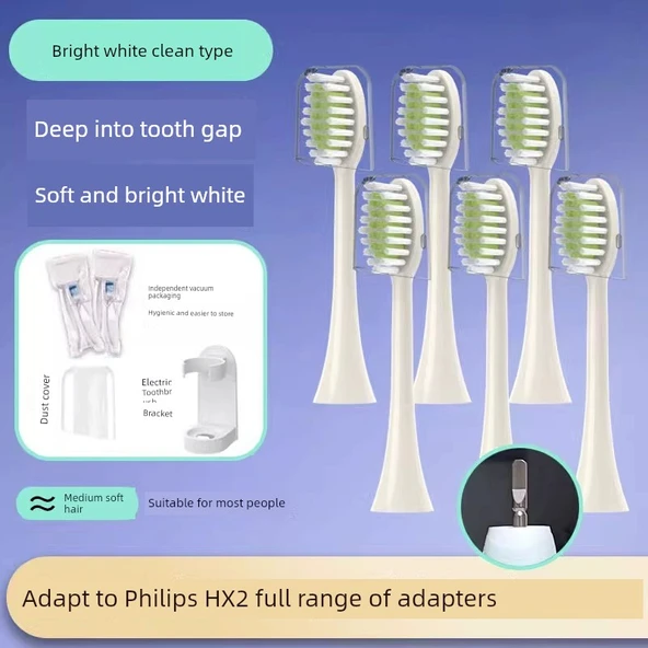 Teetips Diş Fırçası Başlığı - Rees Beyaz - 6 Paket