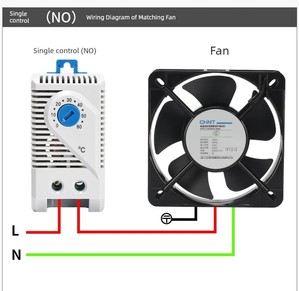 Termal Anahtar Isıtıcı Fan Termostatı - NTK1-111 +80*80*25 Fan (220V) - 10