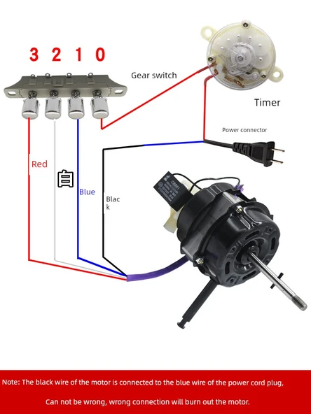 14 İnç Elektrikli Fan Motoru - 24 Kalın Zemin Fanı/Masa Fanı Motoru - Çift Bilyalı - 3