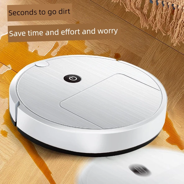 USB Şarjlı Otomatik Süpürme Robot Mop - Beyaz - 3