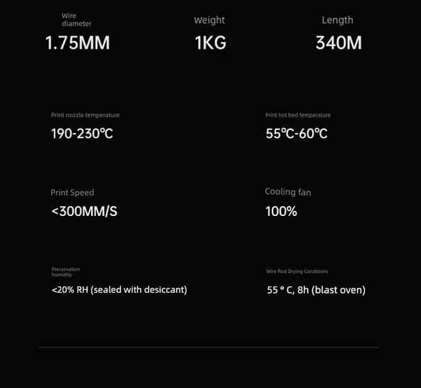 PLA+ 3D Yazıcı Filamenti - 1.75mm - 1kg - Siyah - 12
