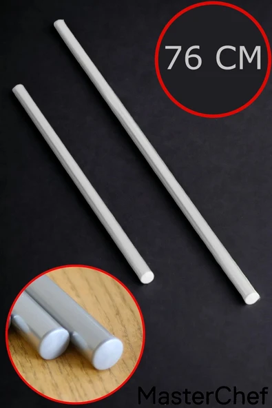 76 Cm Paslanmaz Metal Profesyonel Oklava Eşsiz Hamur Açma Deneyimi Dayanıklı Ve Ergonomik - 2 ADET - 4