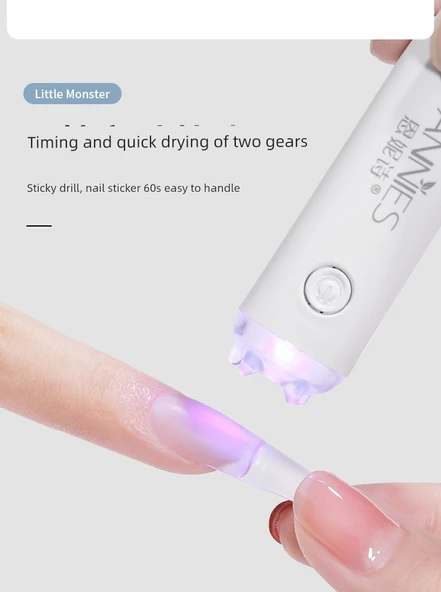 Taşınabilir Mini UV Oje Lambası - Oje Eldiveni Siyah Uzun - 9