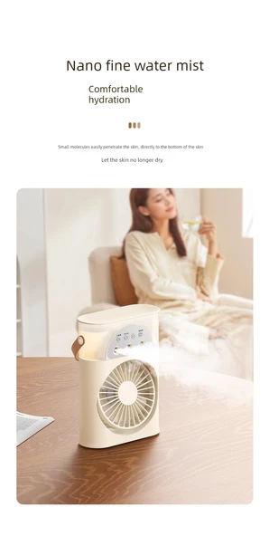 USB Mini Taşınabilir Sprey Fan Nemlendirici - İkiz Turbo Sprey Fan Güncellemesi - 12