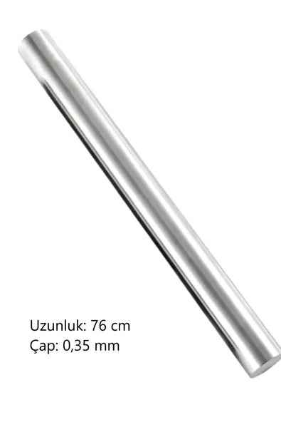 76 Cm Paslanmaz Metal Profesyonel Oklava Eşsiz Hamur Açma Deneyimi Dayanıklı Ve Ergonomik - 2 ADET - 3