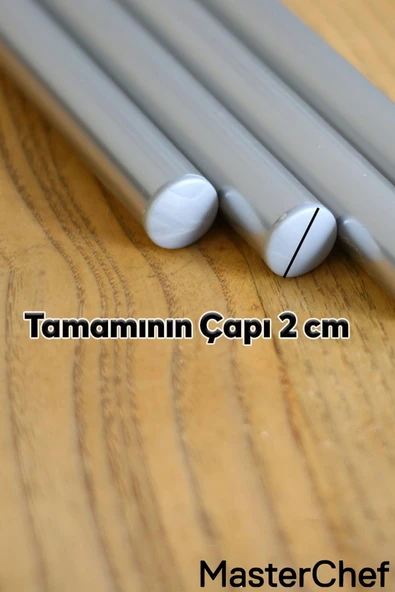 76 Cm Paslanmaz Metal Profesyonel Oklava Eşsiz Hamur Açma Deneyimi Dayanıklı Ve Ergonomik - 2 ADET - 5