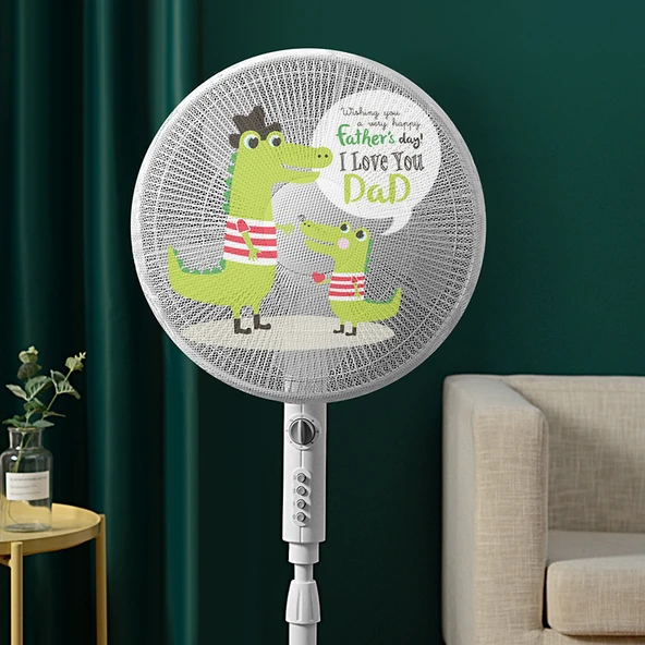 Çocuklar için Güvenlik Fan Kapağı - Uyumlu Dinozor [1 Paket] 40-50cm