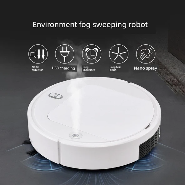 3'ü 1 Arada Süpürme Robotu - Mop Makinesi - Beyaz - 2