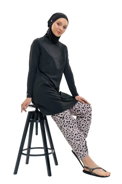 Mayovera Kaplan Desenli Mayo Beyaz Pantolon