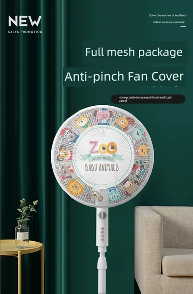 Çocuklar için Güvenlik Fan Kapağı - Uyumlu Dinozor [2 Paket] 40-50cm - 7