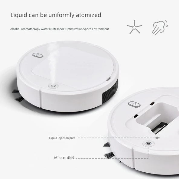 3'ü 1 Arada Süpürme Robotu - Mop Makinesi - Siyah - 3
